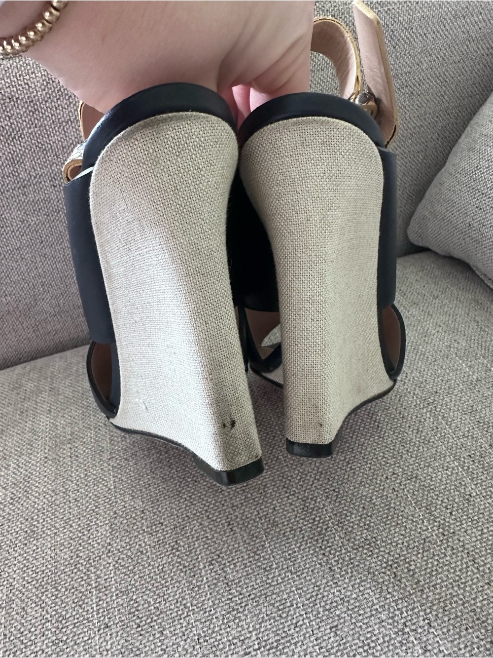 Celine Navy Wedges Shoes - Picture 4 of 6
